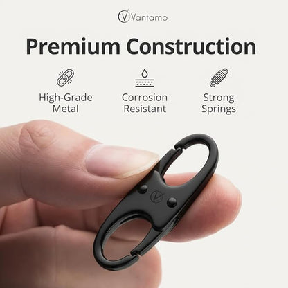 Vantamo Premium 4 Zipper Clips Anti Theft for Backpack, Luggage & Purse, Pull Replacement Zipper Locks, Purse Clip for Travel