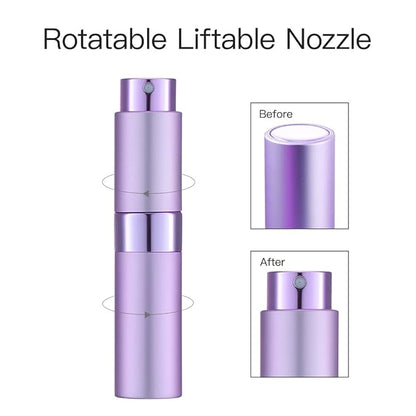 LISAPACK 8ML Atomizer Perfume Spray Bottle for Travel, Empty Refillable Cologne Dispenser, Portable Sprayer (Purple)