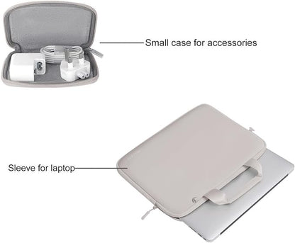 MOSISO Laptop Case 16 inch, 15-15.6 inch Laptop Sleeve Bag Compatible with MacBook Pro 16, HP, Acer, Dell, Lenovo, ASUS, Neoprene Carrying Computer Bag with Handle&Detachable Small Case, Stone Gray