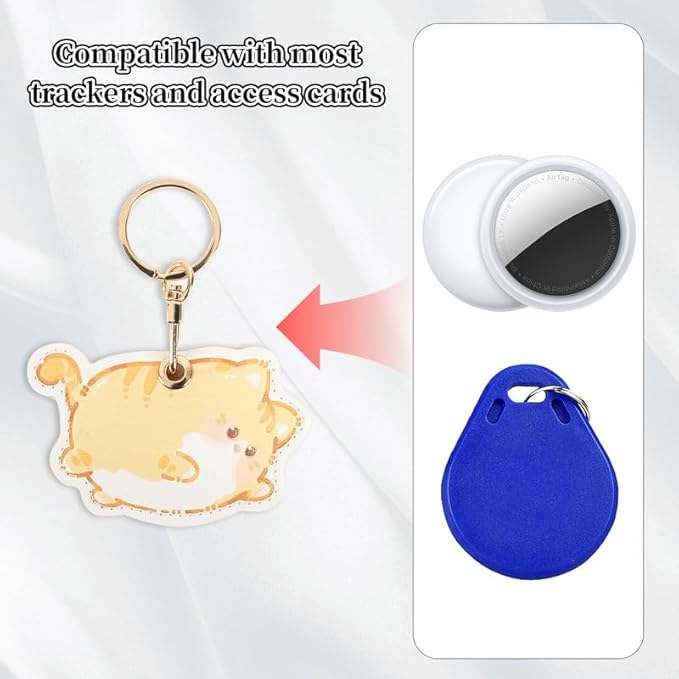 Leather Keychain Case Holder Compatible with Apple AirTag, GPS Airtag Keychain Finder Tracker with Key Ring, Anti-Scratch Protective Air Tag Cover