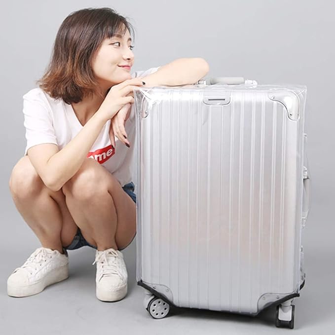26 Inch Clear PVC Luggage Cover Protectors Suitcase Covers for Luggage Thickened suitcase protective cover for Wheeled Suitcase Suitable for 26"