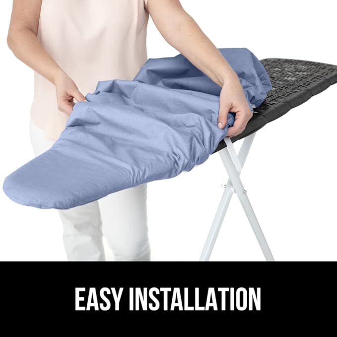 GORILLA GRIP The Original Ironing Board Cover and Pad, Silicone Coating, Thick Scorch Resistant Padding, Heavy Duty Iron Covers Standard Boards, Hook and Loop Fastener Strap, Blue, 15x54