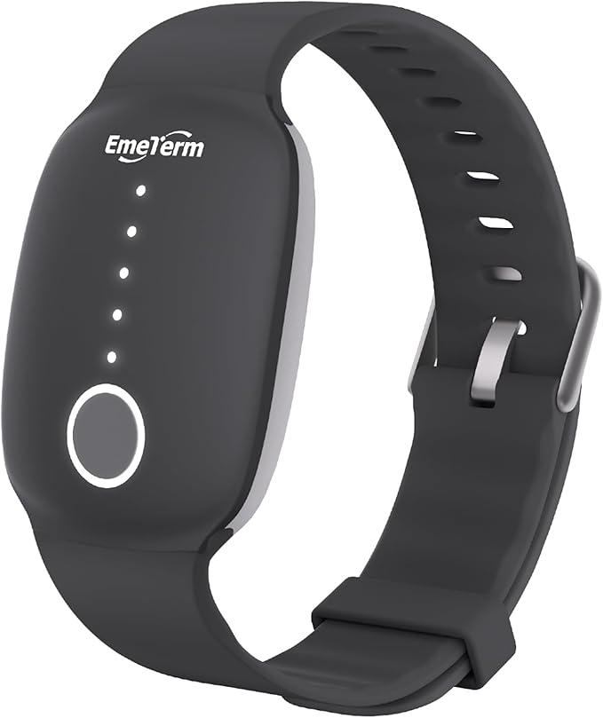 EmeTerm Fashion FDA-Cleared Relieve Nausea Electrode Stimulator Morning Sickness Motion Travel Sickness Vomit Relief Rechargeable No Gel Drug Free Wrist Bands Without Side Effects