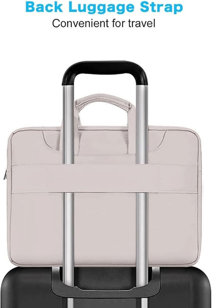 MOSISO 360 Protective Laptop Shoulder Bag Compatible with MacBook Air 15 M4 A3241 M3 A3114 M2 A2941/Pro 16 inch M4 M3 M2 M1, 15-15.6 inch Notebook,Matching Color Sleeve with Belt, Stone Gray