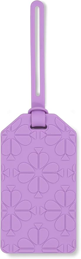 Kate Spade New York Purple Silicone Luggage Tag with Strap, Spade Flower (Purple)