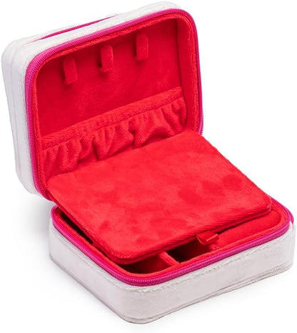 Living Royal Jewelry Travel Case – Portable Box with Mirror and Zipper for Rings, Necklaces, Earrings, Bracelets (Queen)