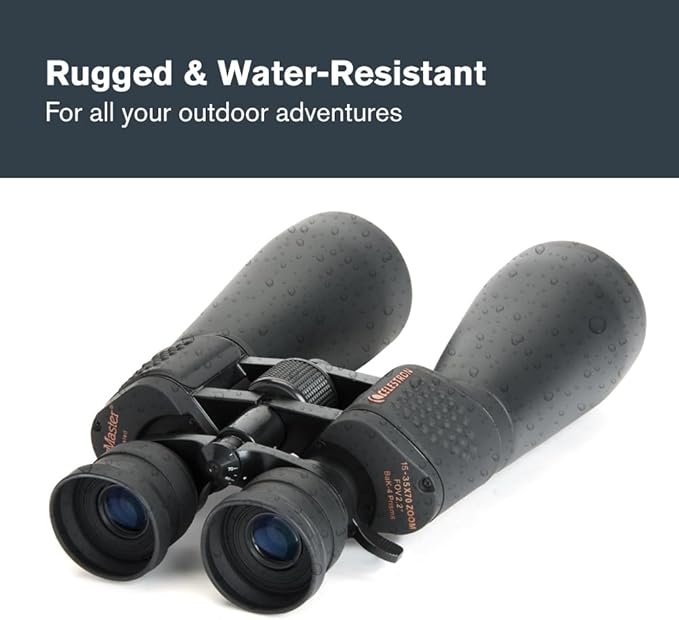 Celestron SkyMaster 15-35x70 Zoom Binoculars – Powerful Long-Range Binoculars for Astronomy & Outdoor Use – High Magnification up to 35x – Includes Tripod Adapter & Case