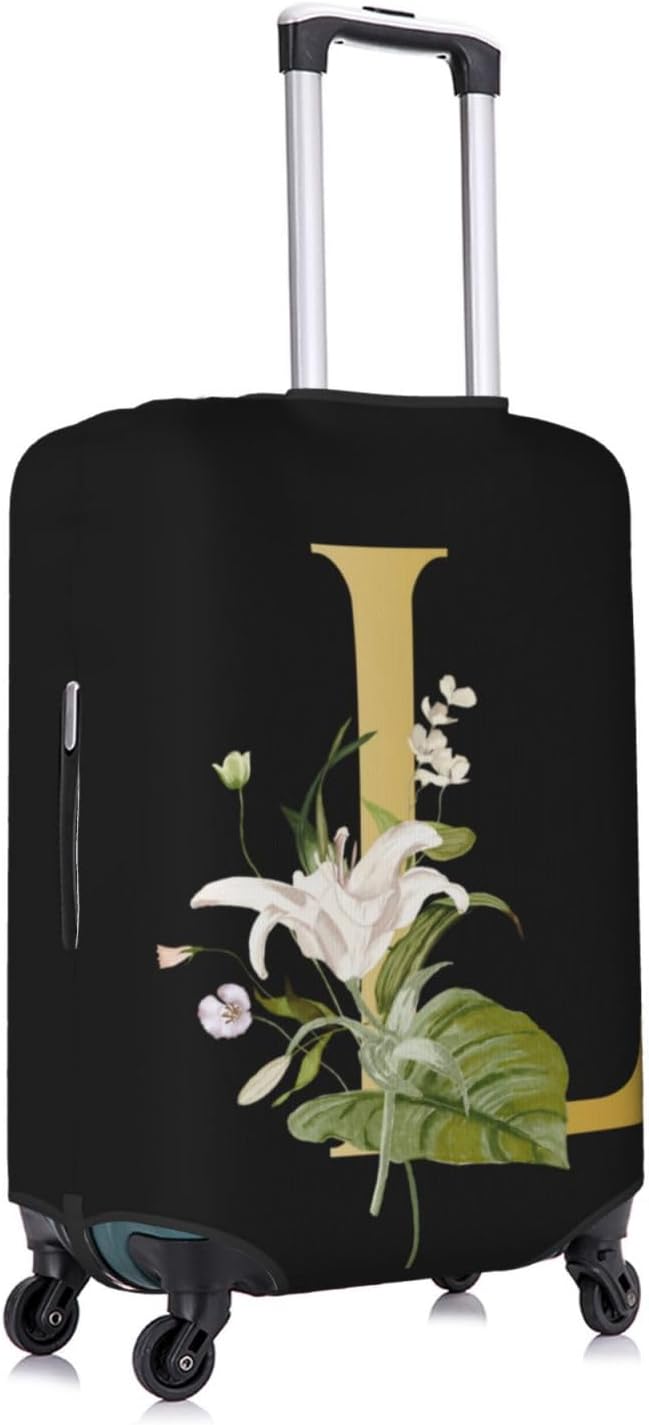 Decorative L Suitcase Protectors Elastic Washable Luggage Covers With Concealed Zippers For 18-32 Inch Luggage (Size S: Fits 18-21 Inch)