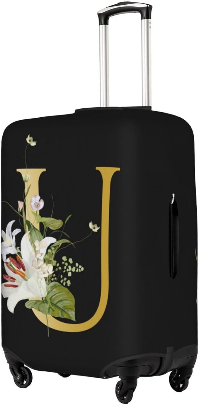 Decorative U Suitcase Protectors Elastic Washable Luggage Covers With Concealed Zippers For 18-32 Inch Luggage (Size L: Fits 25-28 Inch)