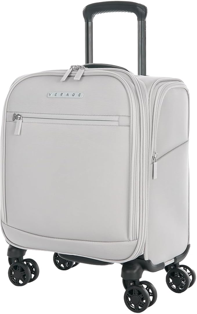 Verage Underseat Carry On Luggage with Wheels & USB Port,14 inch Cloud Gray Wheeled Spinner Carry-on Luggages Bags for Airlines, Lightweight Overnight Suitcase for Men Women