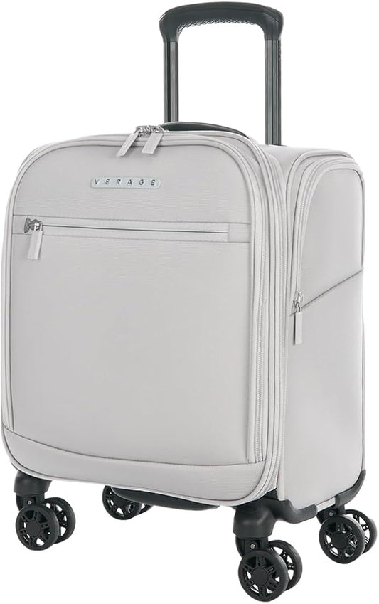 Verage Underseat Carry On Luggage with Wheels & USB Port,14 inch Cloud Gray Wheeled Spinner Carry-on Luggages Bags for Airlines, Lightweight Overnight Suitcase for Men Women