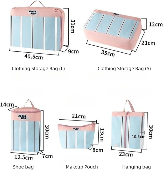 5-Piece Travel Packing Cube Set Luggage Organizer Bags for Clothes Shoes & Toiletries - Waterproof Durable Stylish Suitcase Organization (Yellow)
