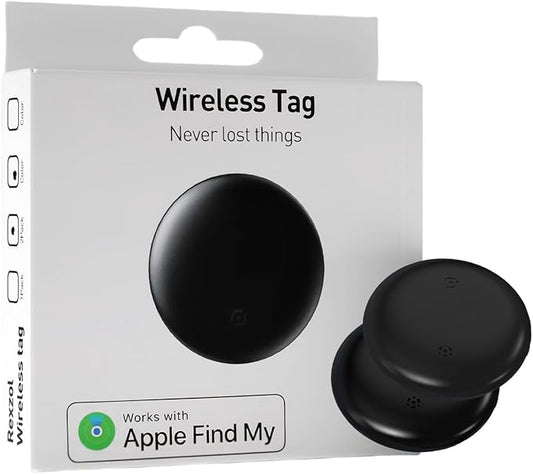 Air Tags: Smart Tracker, Item Finder Works with Apple Find My (iOS Only) App, Tracker Tag Locator for Keys, Luggage, Satchel, Backpack etc. (Not for Android Devices) (Black, 2 Packs)
