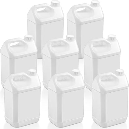 Hoolerry 8 Pack 1 Gallon Plastic Jug with Child Resistant Lid Jugs with Ergonomic Handle Reusable BPA Free Storage Containers, HDPE Construction for Residential or Commercial Use