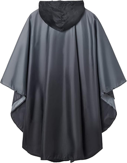SaphiRose Unisex Rain Poncho Waterproof Raincoat Hooded for Adults Women with Pockets