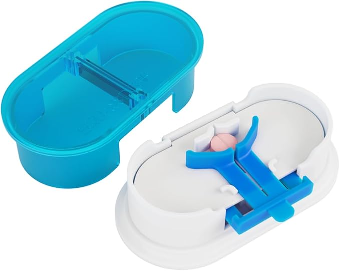 EQUADOSE Pill Cutter, Professional Medical Pill Splitter for Large, Small, and Tiny Pills, Double Stainless Steel Blades & Centering Device, Ideal for Cutting Tablets, Vitamins in Half or Quarter