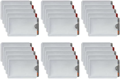 Owfeel RFID Blocking Secure Credit Card Sleeves Pack Of 30 Contactless Card Protection Holders Credit Card ID Anti Theft WaterProof Protector- Silver