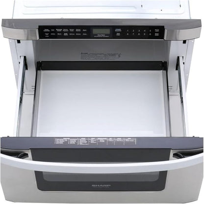 SHARP KB6524PSY Microwave Drawer Oven, 24-inch, 1.2 Cubic Feet, 950 Watt, Angled Touch Control Panel, Stainless Steel