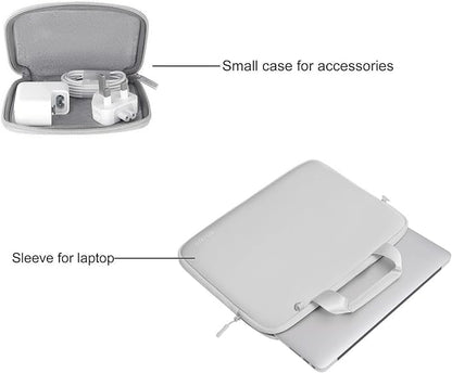 MOSISO Laptop Case 13.3 inch, 13-13.3 inch Laptop Sleeve Bag Compatible with MacBook Air/Pro 13 / Pro 14, HP Dell ASUS, Neoprene Carrying Computer Bag with Handle&Detachable Small Case, Gray