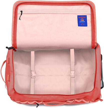 55L Rolling Duffle Bag with Wheels and Handle – Large Duffle Bag for Travel, Check In Luggage with Wheel, Rolling Suitcase, Travel Luggage, Suitcases with Wheels (Neon Punch)