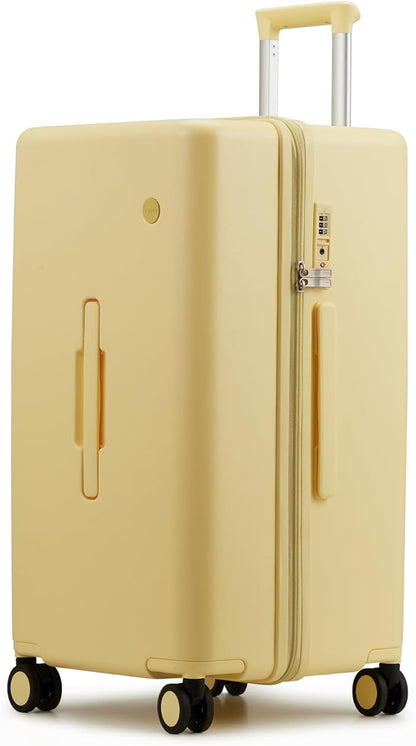 mixi 26'' Max Trunk Luggage Large Checked Luggage PC Hard Shell Rolling Travel Suitcases with Spinner Wheels & TSA Lock, Lark Yellow