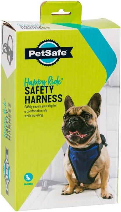 PetSafe Happy Ride Dog Safety Harness for Cars - Dog Car Harness Includes Seat Belt Tether - Keeps Pets Restrained - Breathable Mesh, Adjustable Straps - Dog Travel Accessories for Car - Medium
