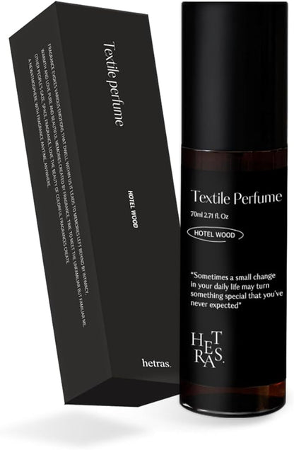 hetras Textile Perfume | England Cotton - Clean & Breezy Scent | Long-Lasting Subtle Fragrance Wrinkle Release Spray | Travel-Size Linen Freshener | Made with Natural Essential Oils, 2.7 fl. oz.