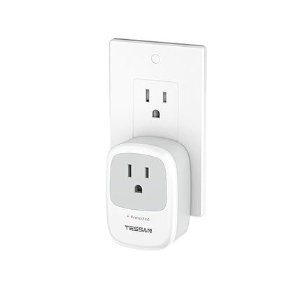 Surge Protector 1050 Joules, TESSAN Single Plug Surge Protector with Protected Light Indicator, 1875W Max Portable Wall Outlet for Appliances, TV, Computer, Refrigerator, Treadmill, Massage Chair