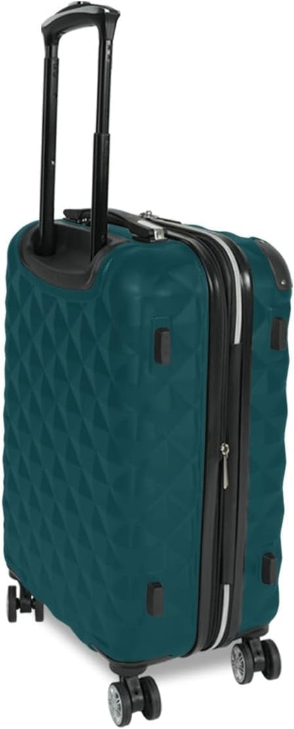 Kenneth Cole REACTION Diamond Tower Collection Lightweight Hardside Expandable 8-Wheel Spinner Travel Luggage, Deep Teal, 3-Piece Set (20", 24", & 28")