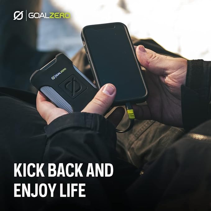 Goal Zero Venture 35 Portable Charger Power Bank 9600mAH 18W USB-C Power Delivery Port 2 USB Outputs IP67 Rating 50 Lumens Flashlight