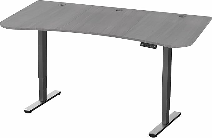 VIVO Electric 63 x 32 in Dual Motor Standing Desk, Memory Height Adjustment, 2B Series, Dark Gray Top Black Frame, DESK-KIT-2B1G