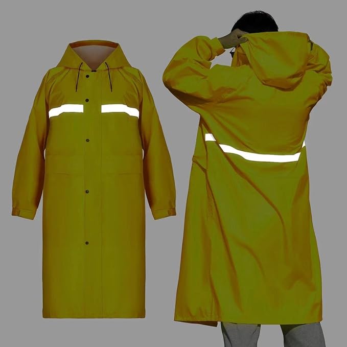 Coralrain Long Hooded Raincoat Safety Waterproof Emergency Rain Jacket Poncho for Men Women Adults