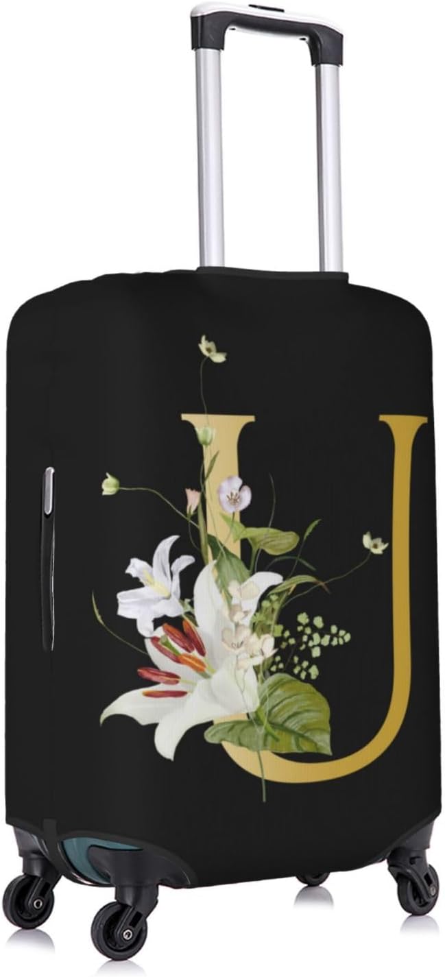 Decorative U Suitcase Protectors Elastic Washable Luggage Covers With Concealed Zippers For 18-32 Inch Luggage (Size L: Fits 25-28 Inch)