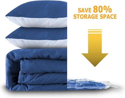 6 XXL Vacuum Storage Bags Jumbo, Space Saver Sealer Bags, for Clothes, Pillows, Comforters, Blankets, Bedding