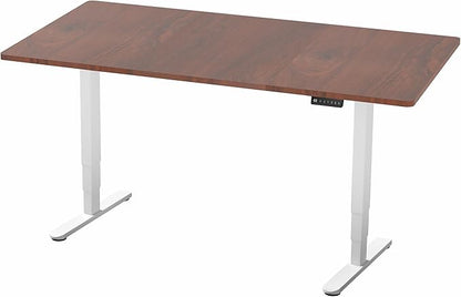 VIVO Electric 71 x 36 in Dual Motor Sit Stand Desk, Memory Height Adjustment, 2B Series, Dark Walnut Top White Frame, DESK-KIT-2W7D-36