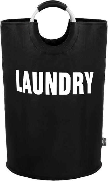DOKEHOM 160L XX-Large Laundry Basket (7 Colors), Collapsible Laundry Bag, Foldable Laundry Hamper, Folding Washing Bin (Black, XXL)