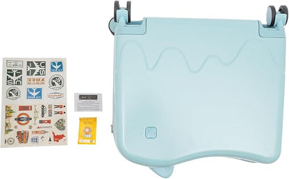 18" Ride-On Kids Suitcase with Double Spinner Wheels, Lightweight Tow-Along Luggage Carry-on Hardside Trolly Case with Password Lock, Rolling Children's Travel Luggage for Travel, School (Blue)