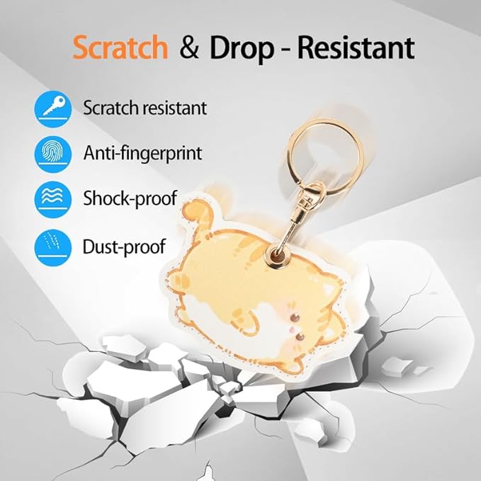 Leather Keychain Case Holder Compatible with Apple AirTag, GPS Airtag Keychain Finder Tracker with Key Ring, Anti-Scratch Protective Air Tag Cover
