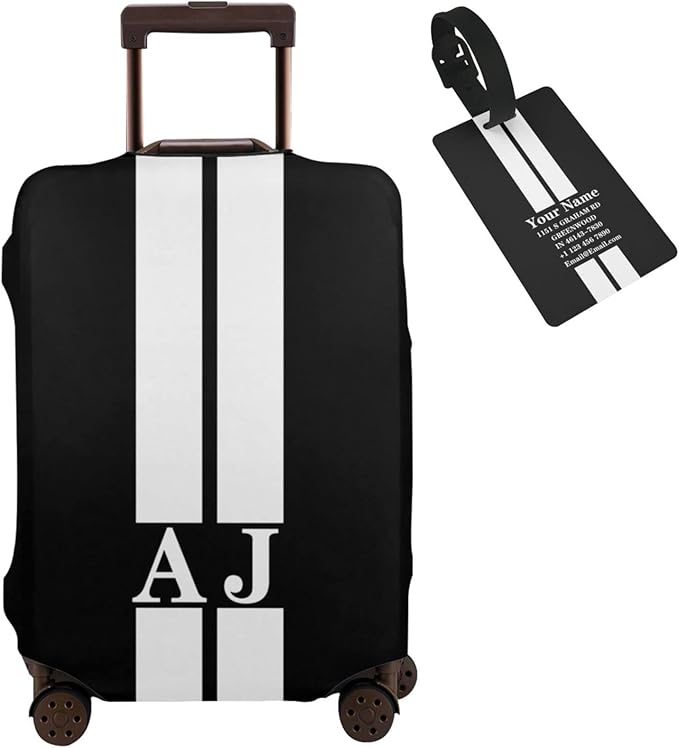 Personalized Luggage Suitcase Cover With Photo Dog Cat, Picture Custom Suitcase Cover, Custom Luggage Cover (M (for 22--24 inch luggage))