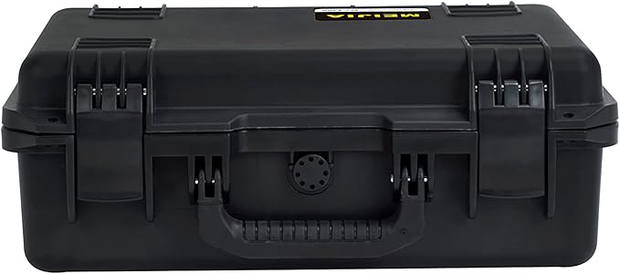 MEIJIA Premium Waterproof Hard Compact Camera Case with customizable fit foam,Full Protection with Light&Convenient Design,18.3"x13.4"x6.7",Elegant Black