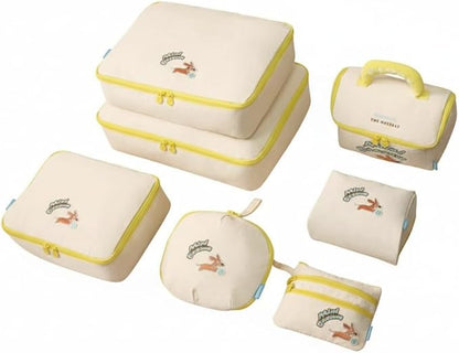 7-Piece Travel Packing Cube Set Luggage Organizer Bags for Suitcases Clothes Underwear Toiletry Cosmetic and Document Storage Efficient Travel Essentials