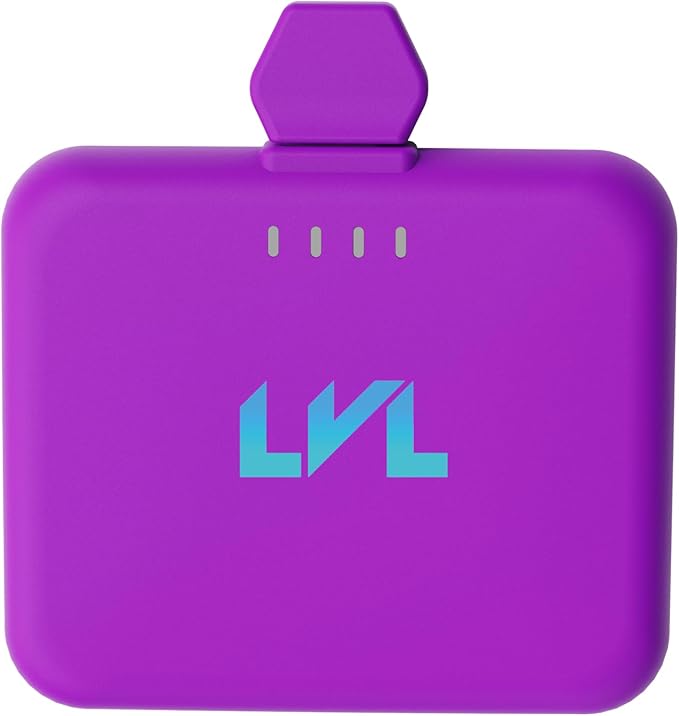 Spark Portable Charger for iPhone 17/16/15 USB C 2500mAh Power Bank with LED Indicators 2.4A Fast Charging Mini Portable Charger with Pass Through Technology LVL 25 (Purple)