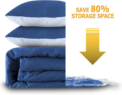 Vacuum Storage Bags 7 Jumbo, Space Saver Sealer Bags,Plastic Packaging Bags,Compression Bags for Clothes, Pillows, Comforters, Blankets, Bedding,No pump included