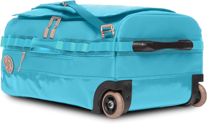 55L Rolling Duffle Bag with Wheels and Handle – Large Duffle Bag for Travel, Check In Luggage with Wheel, Rolling Suitcase, Travel Luggage, Suitcases with Wheels (Bluebell)