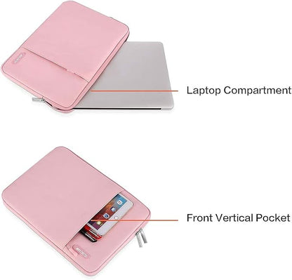 MOSISO Laptop Case 13.3 inch, 13-13.3 inch Laptop Sleeve Compatible with MacBook Air/Pro 13/Pro 14 M5 M4 M3 M2 M1, HP Dell ASUS Lenovo,Polyester Vertical Computer Sleeve Bag with Pocket, Pink