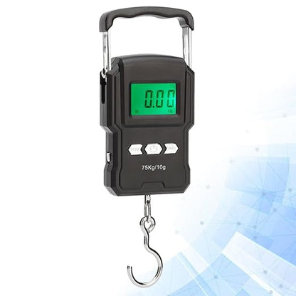 Digital Luggage Scale Handheld ABS Portable Weighing Balance with Metal Handle and Backlit LCD Display for Travel Suitcases and Fishing Black