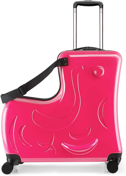 N-A Kids Ride On Suitcase with Wheels, Scooter Luggage for Toddlers Travel, Durable Children's Suitcase for Boys & Girls Ages 2-18 Years