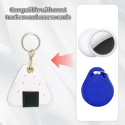 Leather Keychain Case Holder Compatible with Apple AirTag, GPS Airtag Keychain Finder Tracker with Key Ring, Anti-Scratch Protective Air Tag Cover