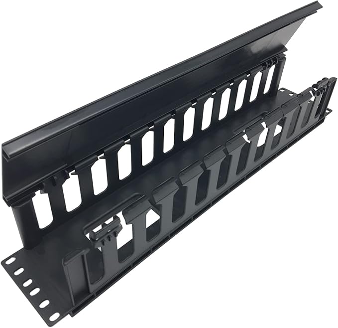2 Pack 2U 12 Slots Horizontal Rack Mount Cable Management Organizer Plastic 19" Rack Mount (2UPCM2PC)