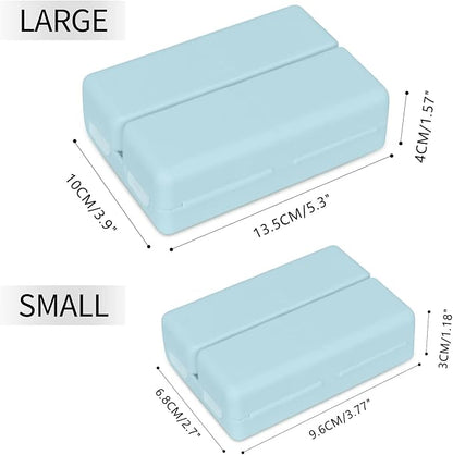 FYY 2 Pcs Daily Pill Organizer, 7 Compartments Portable Pill Case Travel Pill Organizer,[Folding Design] Pill Box for Purse Pocket to Hold Vitamins,Cod Liver Oil,Supplements and Medication-Blue